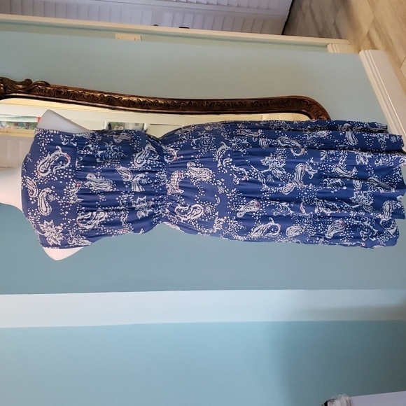 DR2 Blue Paisley Sleeveless Dress - Picture 2 of 7